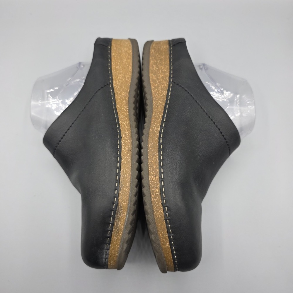 Dansko Mariella‎ Clogs Womens 41 Black Leather Mules Slip On Comfort Shoes Cork - Picture 8 of 14